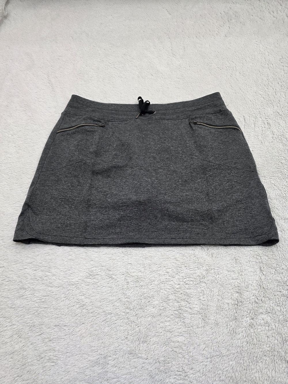Tangerine Charcoal Gray Knit Drawstring Mini Skort
